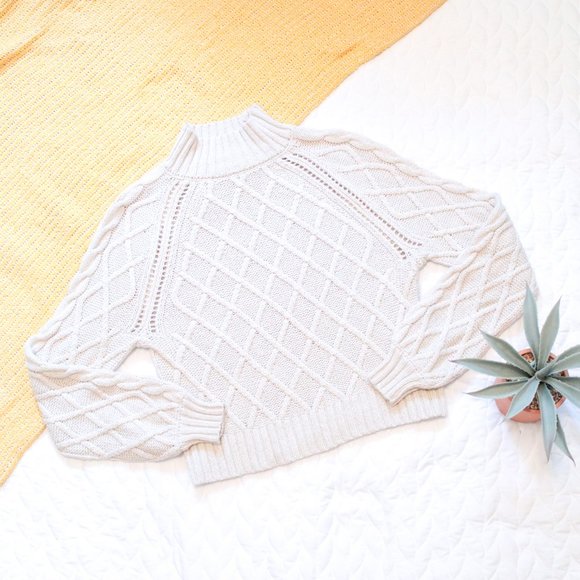 American Eagle Outfitters Sweaters - American Eagle Chunky Cable Knit High Neck Sweater